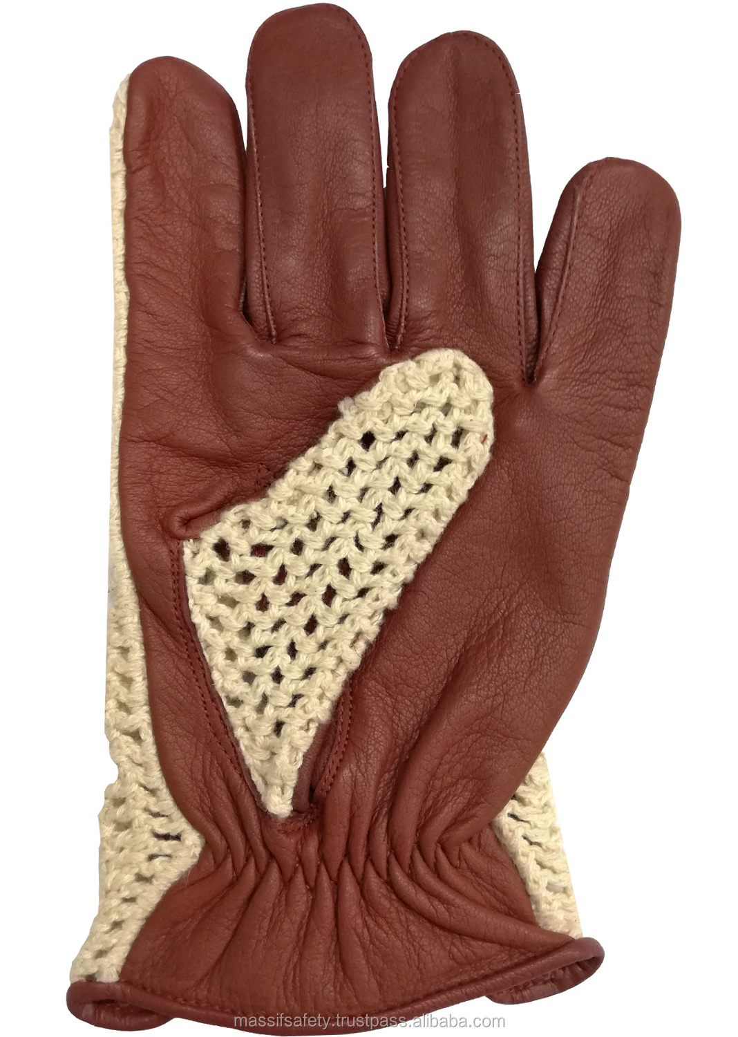 Fashion Breathable Crochet Cashmere Genuine Leather Driving Dress Gloves best fits Mens / Women