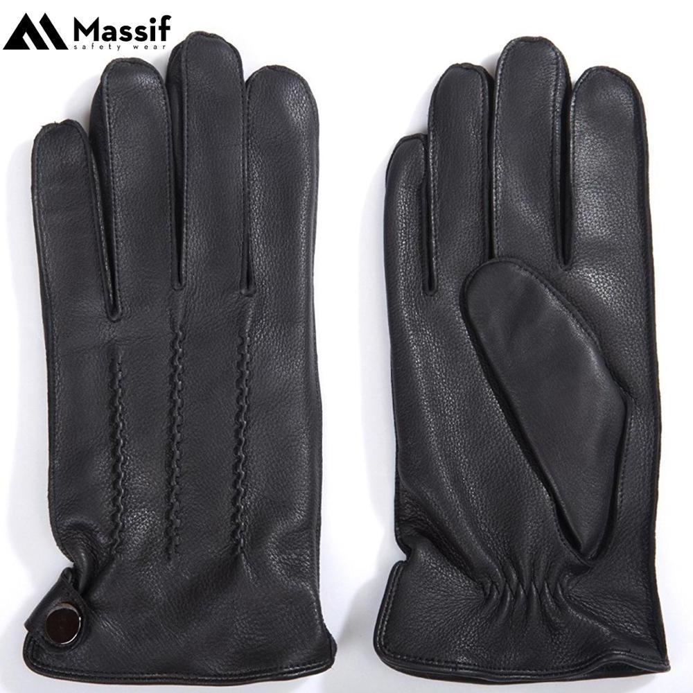 Leather Hand Stitched Premium Soft Leather Glove with Soft Velvet Lining Winter General Purpose Sheep Skin -Glove