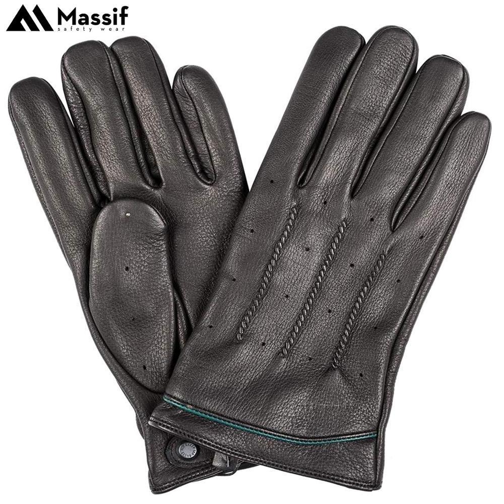 Leather Hand Stitched Premium Soft Leather Glove with Soft Velvet Lining Winter General Purpose Sheep Skin -Glove