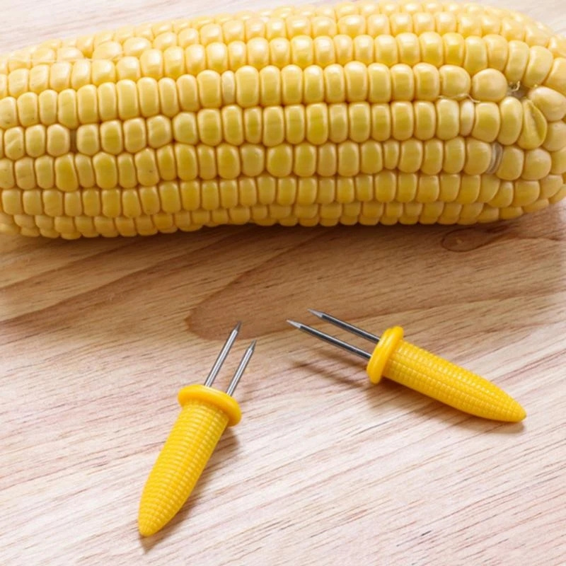 RTS Hot Selling Stainless Steel Corn Roast Needle Barbecue Accessories Outdoor Camping Barbecue Fruit Fork