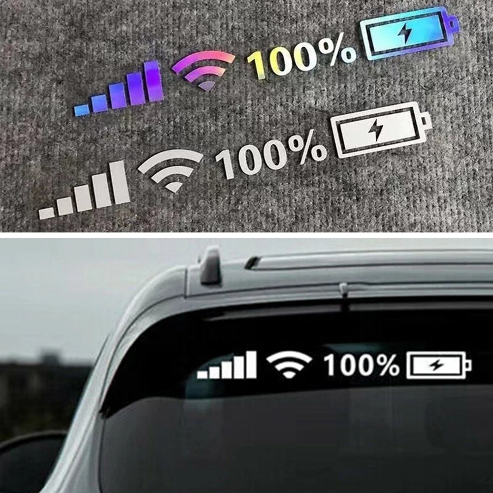 2023 Car Vinyl Reflective Stickers Car Sticker White color 100% Wifi Battery Level Signal Decals