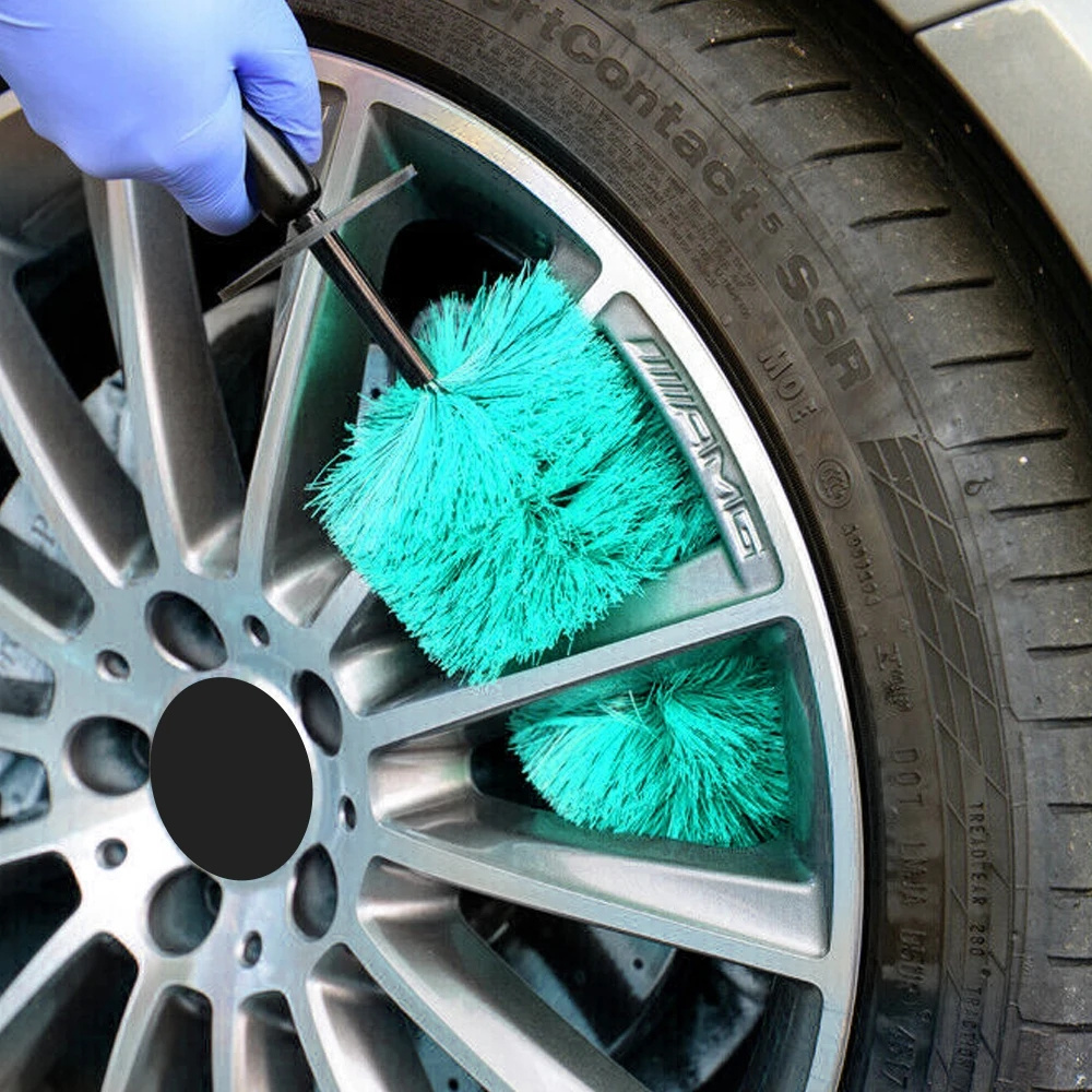 TX Car Rim Cleaning Soft Bristle Master Wheel Brush Extended Reach Wheel Barrel Detailing Brush