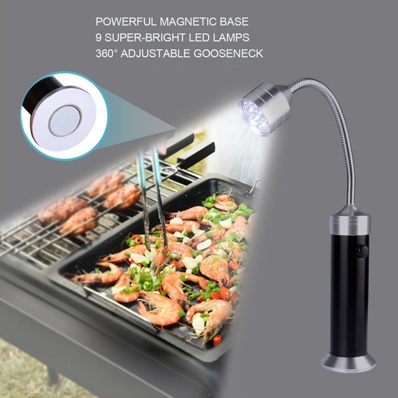 TX Portable Gooseneck Shape Light Led for Barbecue Outdoor Super Bright Magnetic Base 360 Degree Barbecue Lights