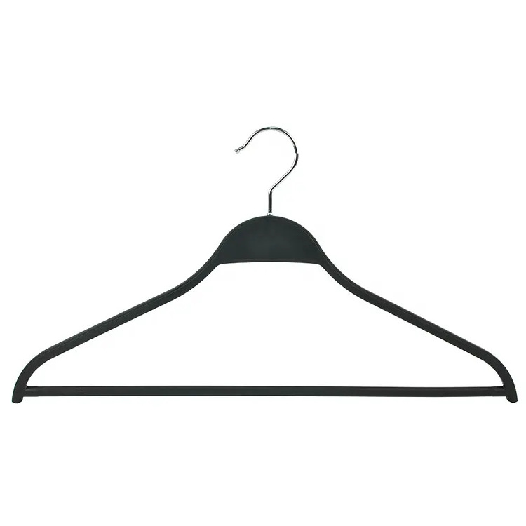 TX Black Plastic Suit Hangers for clothes with pants bar