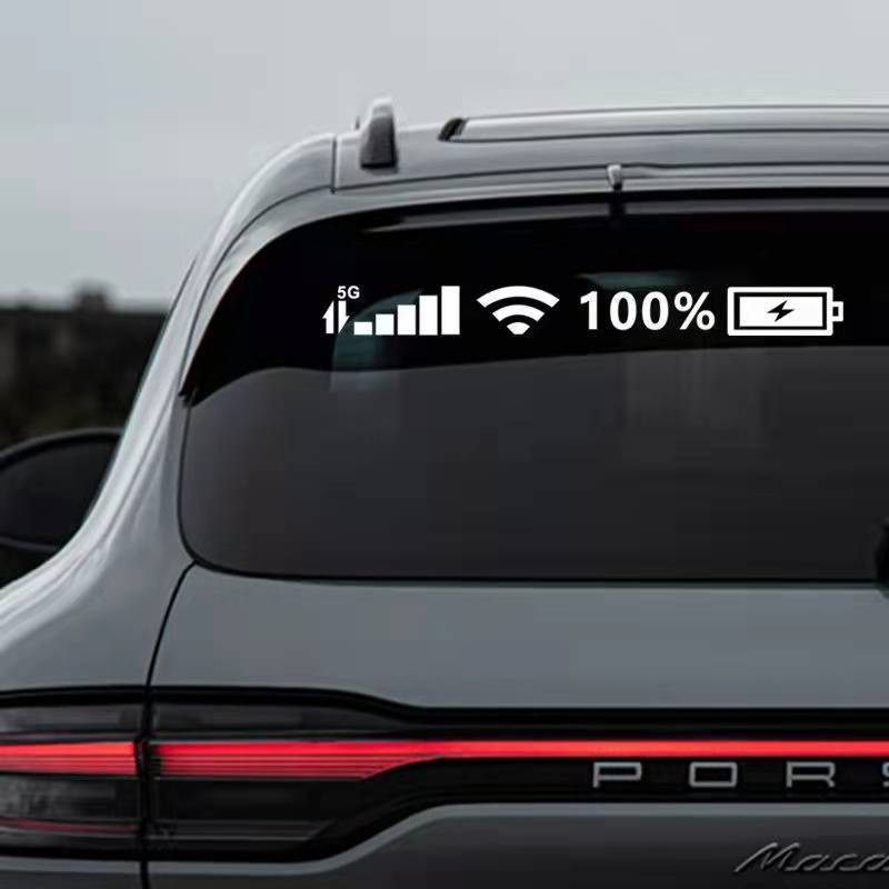 2023 Car Vinyl Reflective Stickers Car Sticker White color 100% Wifi Battery Level Signal Decals