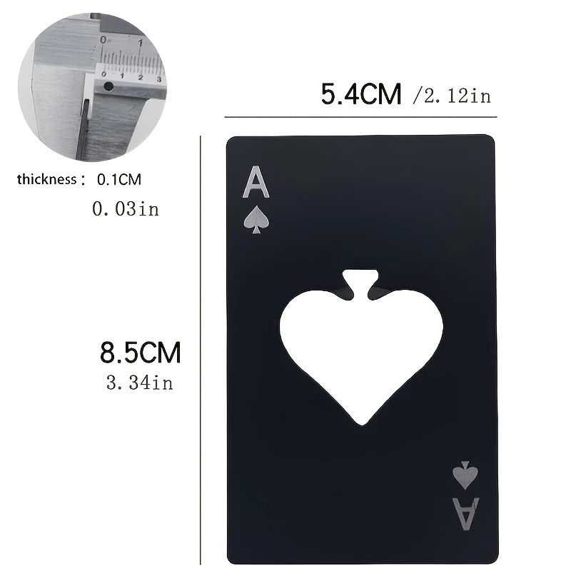 TX Hot Selling playing  card bottle opener Creative card-shaped stainless steel household tools bottle opener