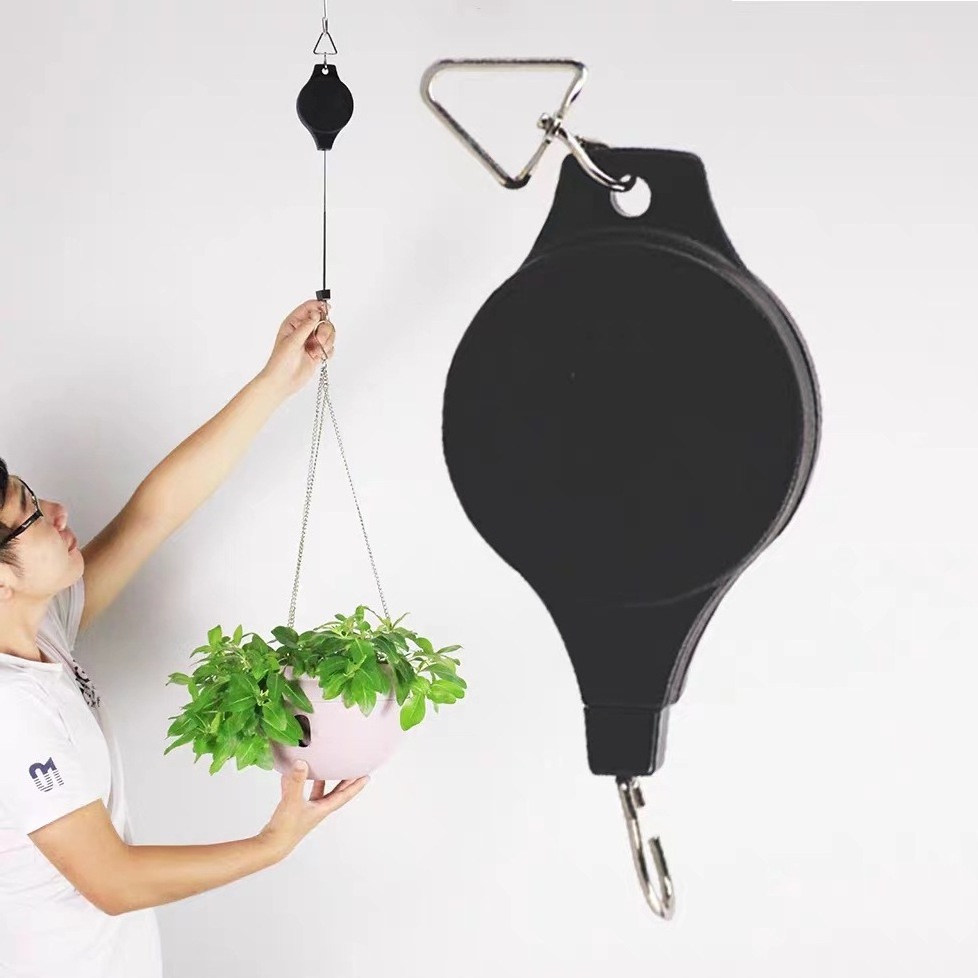 Hot Sale Home Garden Retractable Pulley Plant Hanger Easy Reach Hanger Plant Hook Hanging Flower Basket