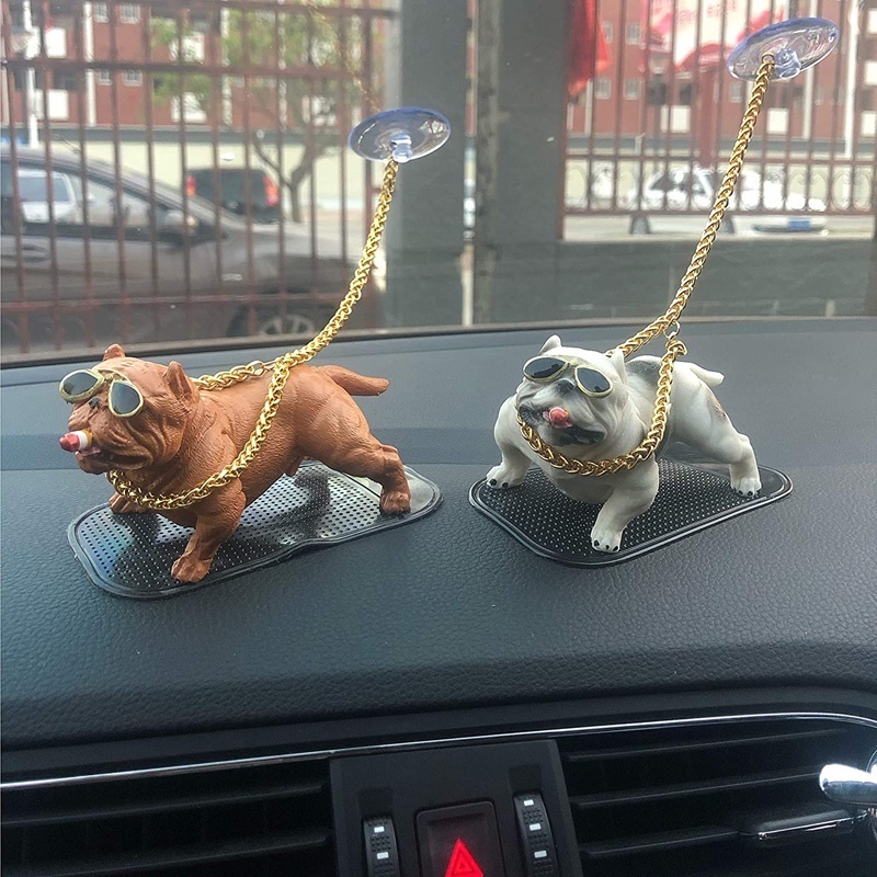 TX Car Dashboard Ornament Bully Pitbull Dog Resin Custom Pitbull dog Auto Interior Decoration Accessories