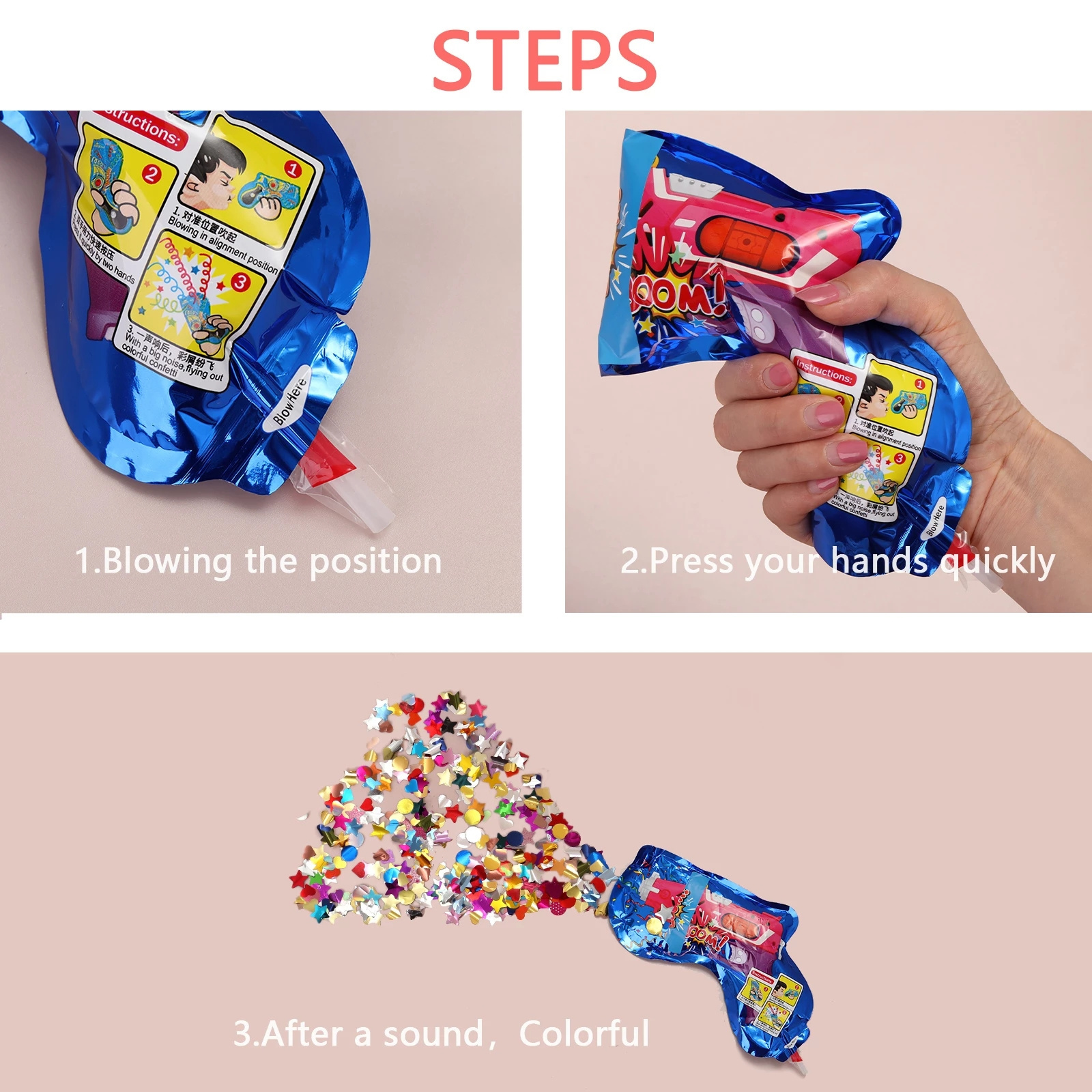 TX Inflatable Balloon Fireworks Gun Party Toy Confetti  Holiday Atmosphere Gift Birthday Wedding Balloon