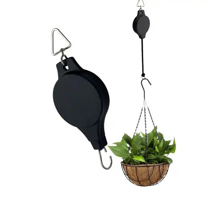 Hot Sale Home Garden Retractable Pulley Plant Hanger Easy Reach Hanger Plant Hook Hanging Flower Basket