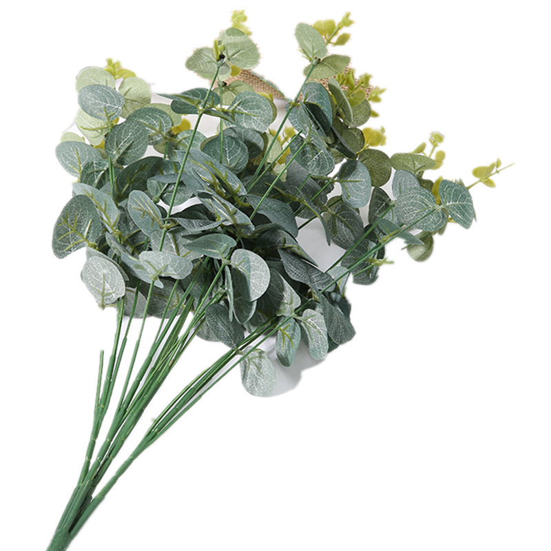 Artificial eucalyptus Eucalyptus Stems Small Eucalyptus Branches Frosted Green Artificial Ornaments  Faux Leaves