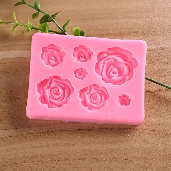 Factory Baking Tool Decor Hot Sale Fashion 3D Rose Silicone Fondant Mold Cake Chocolate