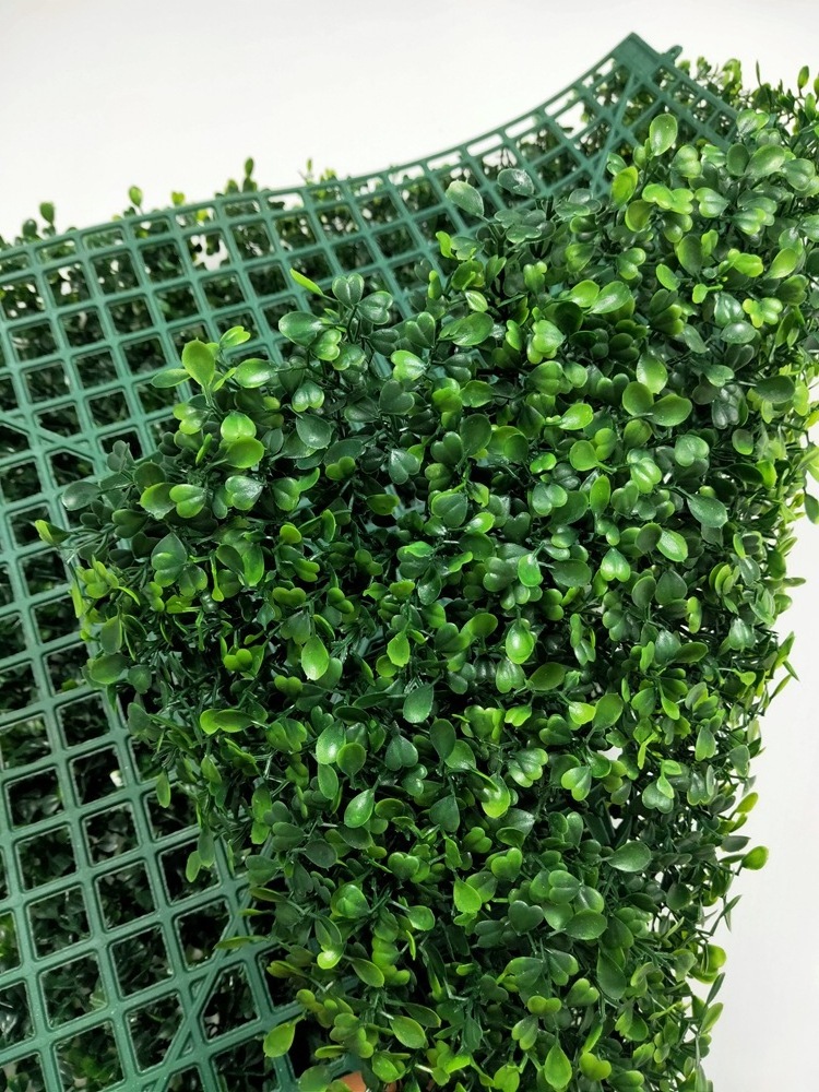 XH 25*25cm Anti-UV Plastic artificial grass green wall  Artificial Green Plant Wall for Garden Decoration