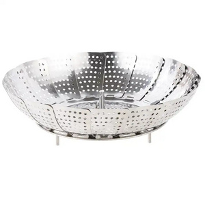 Hot Sale Collapsible retractable Steaming Plate Stainless Steel Steamer Basket Foldable Food Steamer Basket