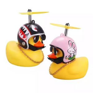 RTS Cute Little Yellow Duck Helmet Propeller Wind breaking breaking Duck Car dashboard decoration Cycling Accessories