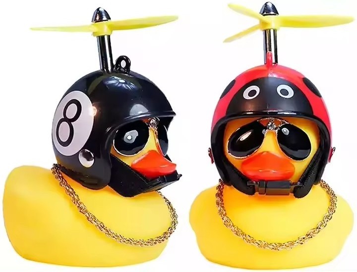 RTS Cute Little Yellow Duck Helmet Propeller Wind breaking breaking Duck Car dashboard decoration Cycling Accessories