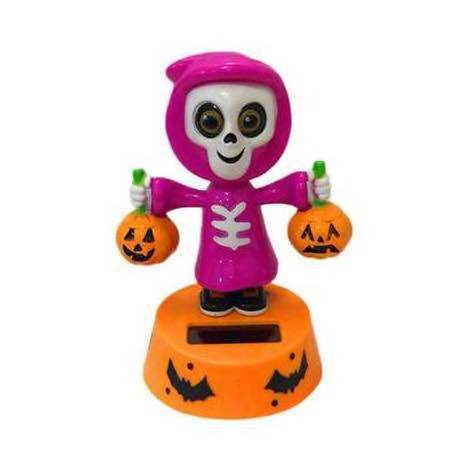 XH Hot Sale Decoration Funny Halloween Solar  Shake Head Doll Toys Gift For Children