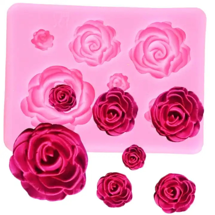 Factory Baking Tool Decor Hot Sale Fashion 3D Rose Silicone Fondant Mold Cake Chocolate