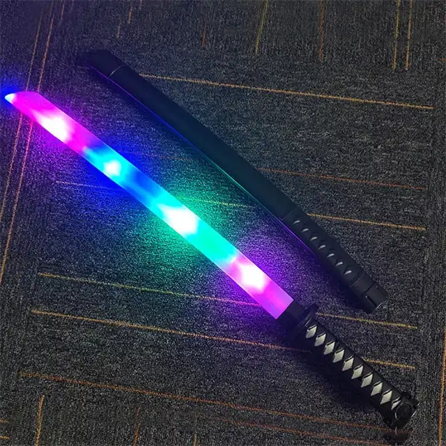 Hot Sale  LED Toys Cool Swords for Kids Deluxe Play Sword LED Inductive Warrior Sword  Plastic Katana