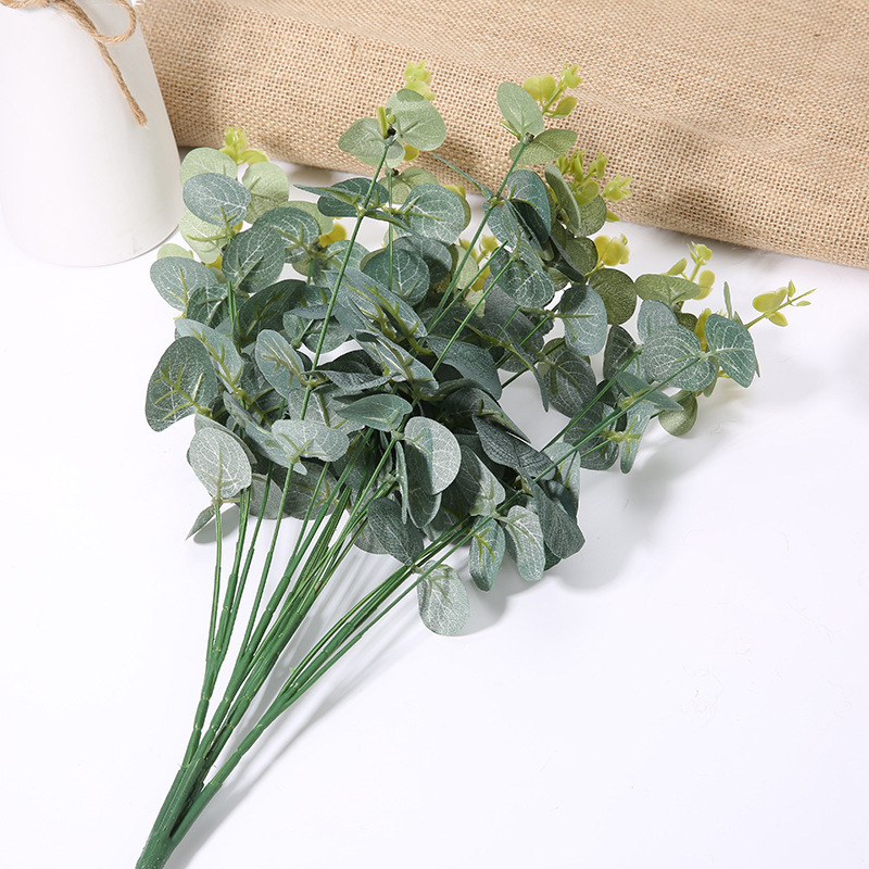 Artificial eucalyptus Eucalyptus Stems Small Eucalyptus Branches Frosted Green Artificial Ornaments  Faux Leaves