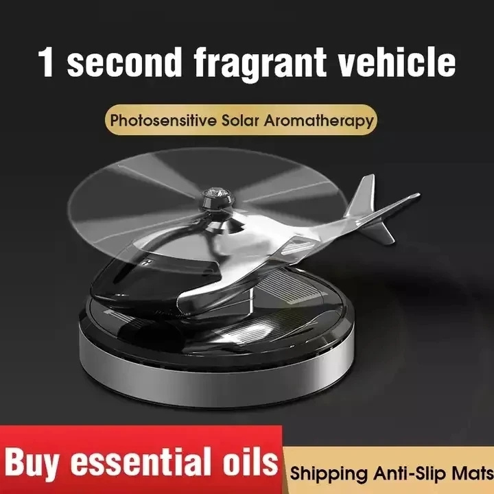 RTS Car Air Freshener Helicopter Solar Rotating Aircraft Auto Perfume Aromatherapy Car Interior