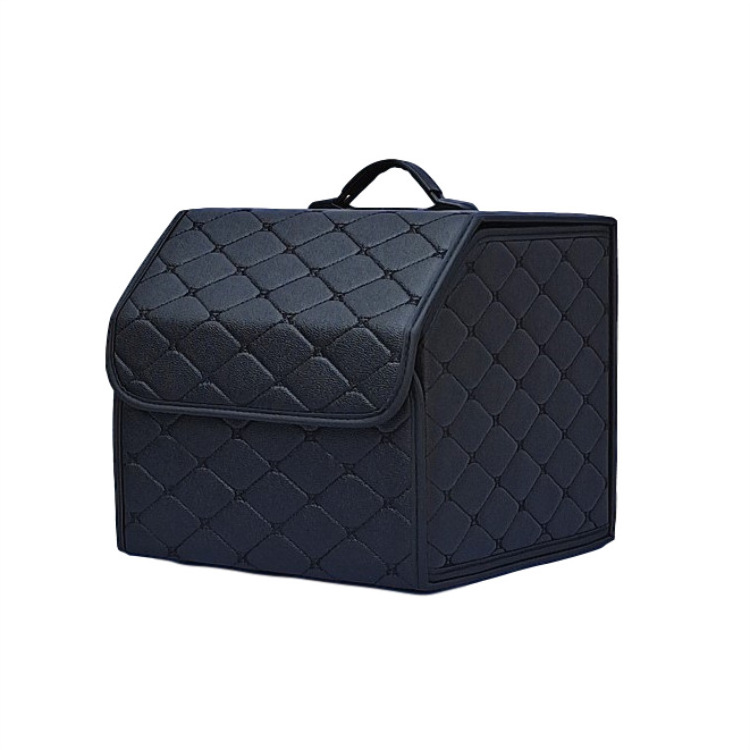 RTS PU Leather Collapsible Detachable Car trunk storage box Multi-function car storage box trunk organizer