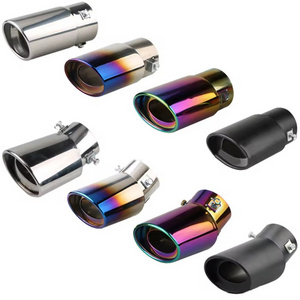 Universal Stainless Steel Car Exhaust Muffler Tail Pipe Car Modification Straight Tail Tip Auto Muffler