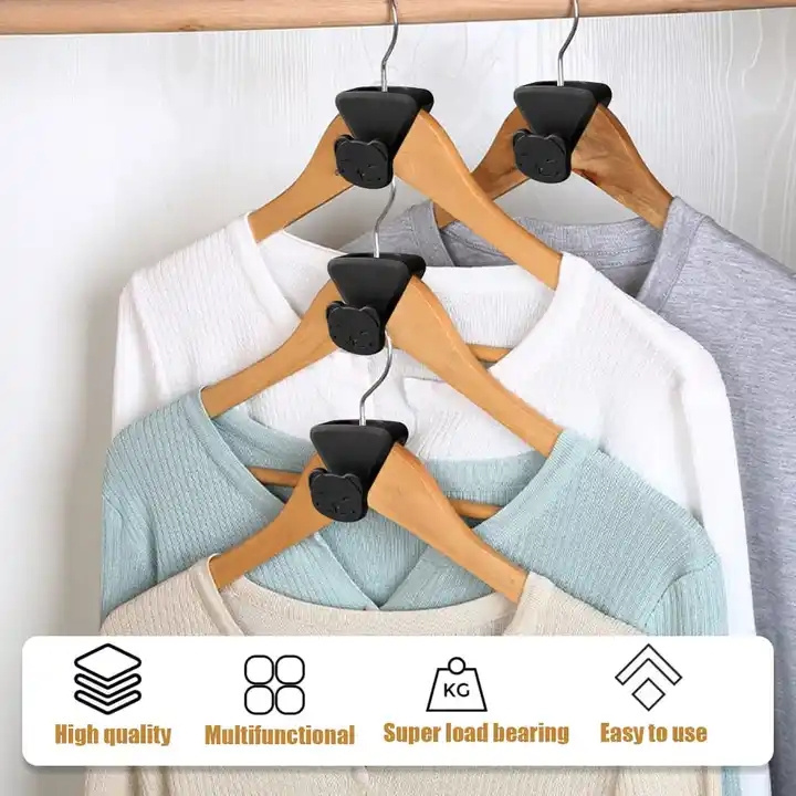 Hot Sale Bear Shaped Plastic Magic Hanger Hooks for Hangers Space Saving and Clothes Closet Organizer