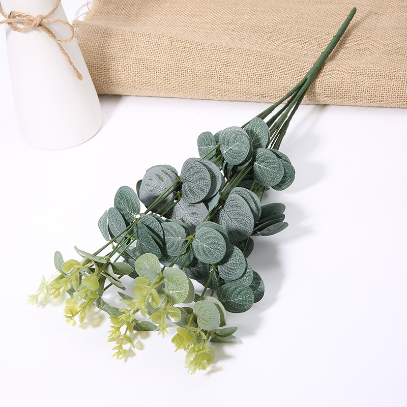 Artificial eucalyptus Eucalyptus Stems Small Eucalyptus Branches Frosted Green Artificial Ornaments  Faux Leaves