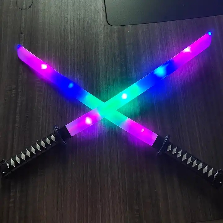 Hot Sale  LED Toys Cool Swords for Kids Deluxe Play Sword LED Inductive Warrior Sword  Plastic Katana