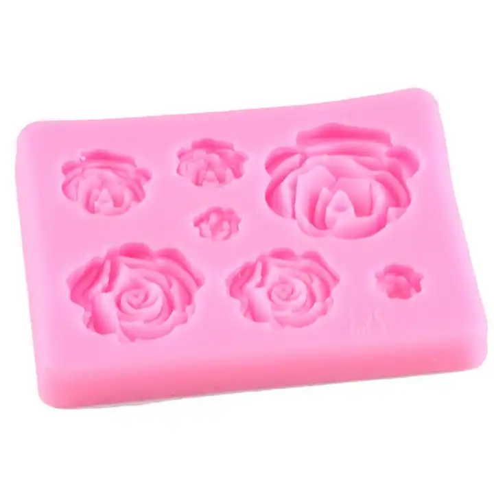 Factory Baking Tool Decor Hot Sale Fashion 3D Rose Silicone Fondant Mold Cake Chocolate