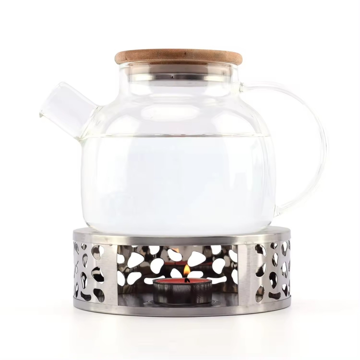 RTS Wholesale Candle Warmer Tea Light Holder Teapot Heater Base Stainless Steel Tea Warmer