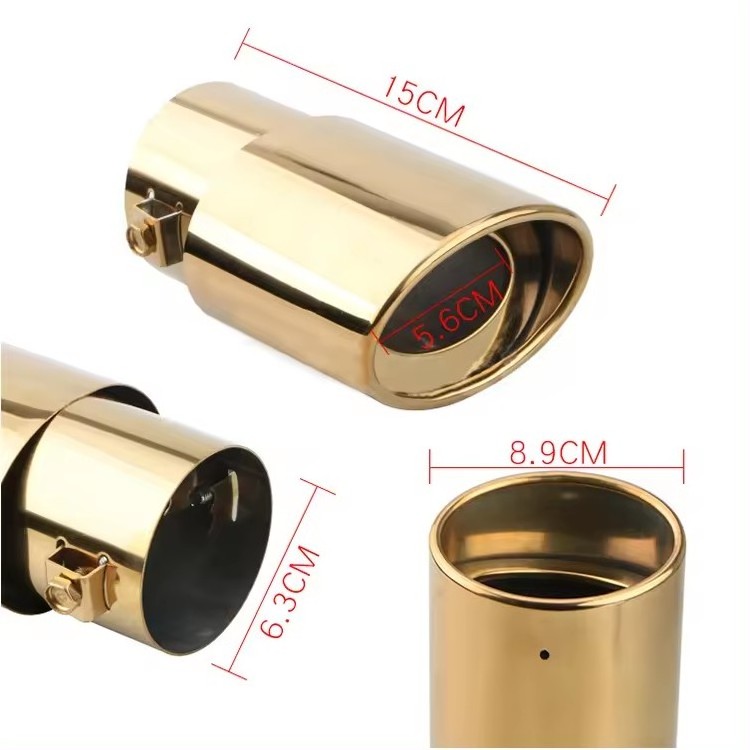 Universal Stainless Steel Car Exhaust Muffler Tail Pipe Car Modification Straight Tail Tip Auto Muffler