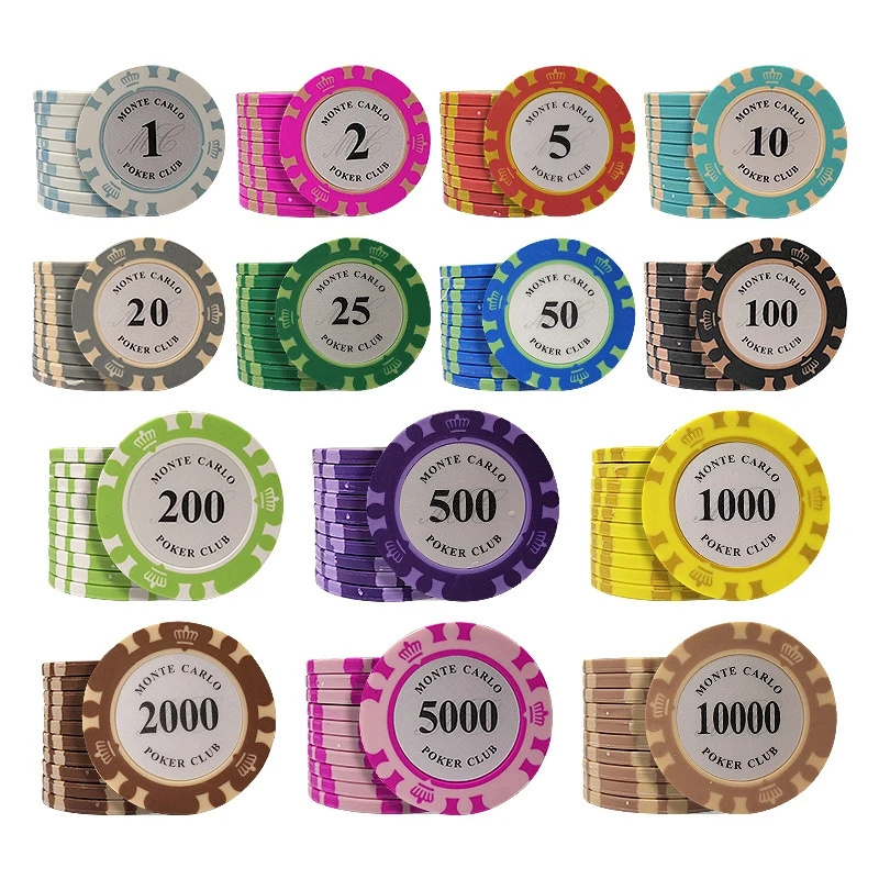 Crown Texas Poker Mahjong Chips 4X0.33cm Casino Coins Baccarat Card Protector Outer Fired Clay Inner Iron Sheet 14g