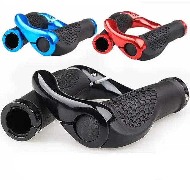 Bicycle Handlebar Grip Ergonomic Anti Skid Lock on Handle Cover Aluminum Alloy Rubber Grips MTB Bike Accessories