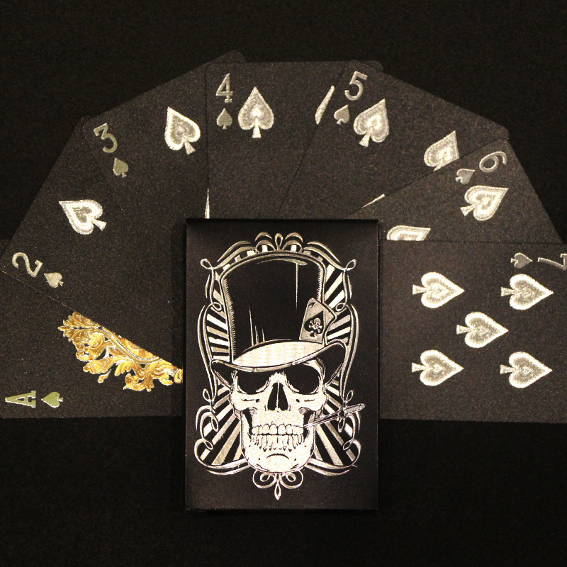 Black Gold Poker Playing Card Waterproof Smooth Entertainment Board Game Black Foil Poker Drinking Party Game Gift