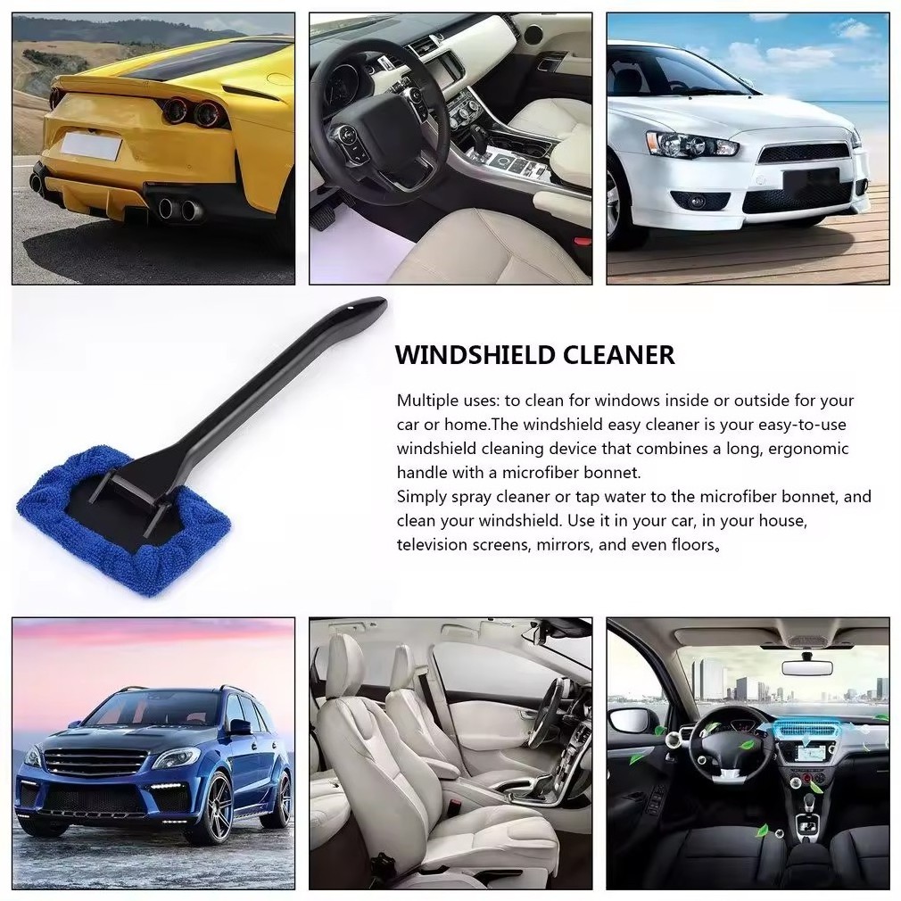 YDM Car Window Cleaner Brush Kit Windshield Cleaning Wash Tool Inside Interior Auto Glass Wiper With Long Handle Car Accessories