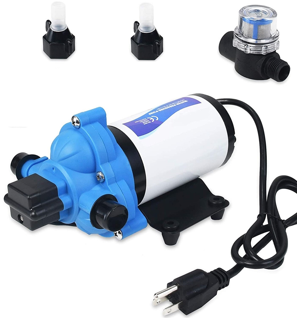 Factory Supply 12.5LPM 3.3GPM Marine Water Pumps Built-in Bypass Switch Diaphragm Pump 45 Psi For washing equipment