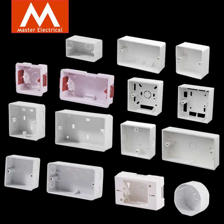 China factory  new Plastic wall mount socket box promotion Pvc knockout switch box wholesale cheap Outlet Enclosure bottom box