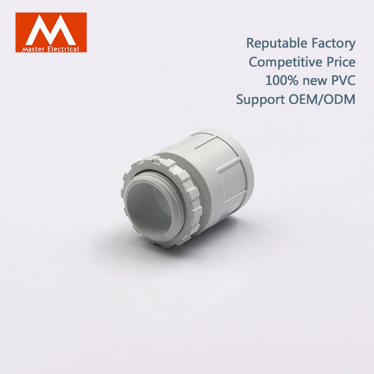 PVC Flexible Conduit Adaptor Factory Supply Plastic Conduit Male Bush 20mm 25mm 32mm 40mm PVC Male Adaptor