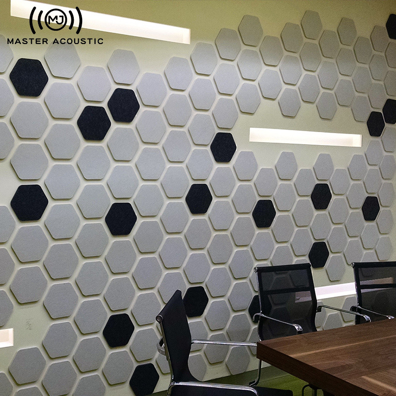 MASTER ACOUSTIC sound proof material Hexagonal polyester fiber panel, acoustic panel, self-adhesive wall decoration