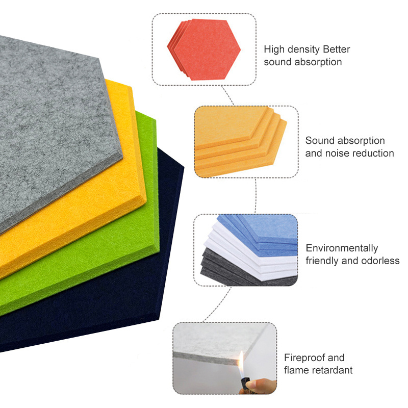 MASTER ACOUSTIC sound proof material Hexagonal polyester fiber panel, acoustic panel, self-adhesive wall decoration