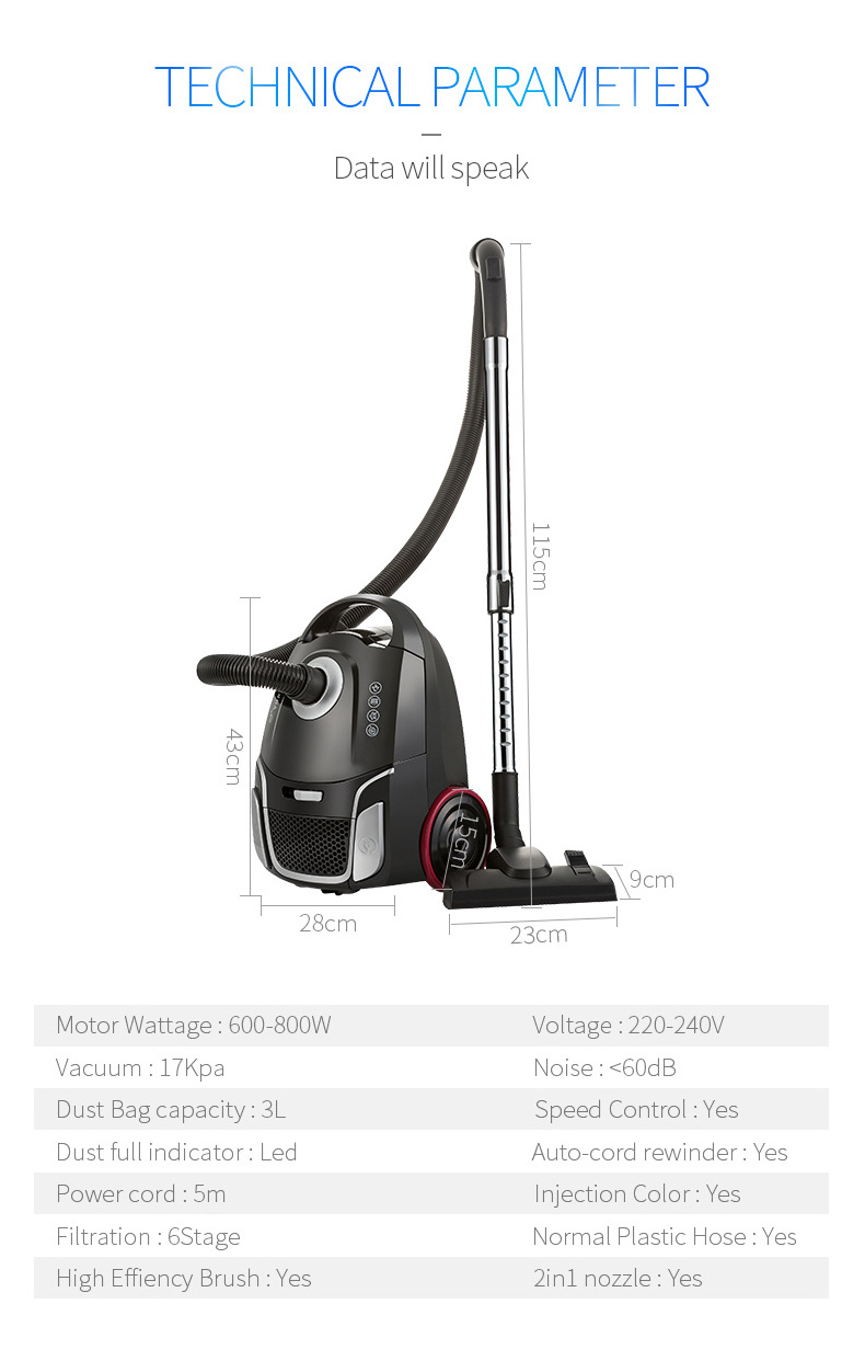 ERP2 CE good quality hepa canister vacuum cleaner