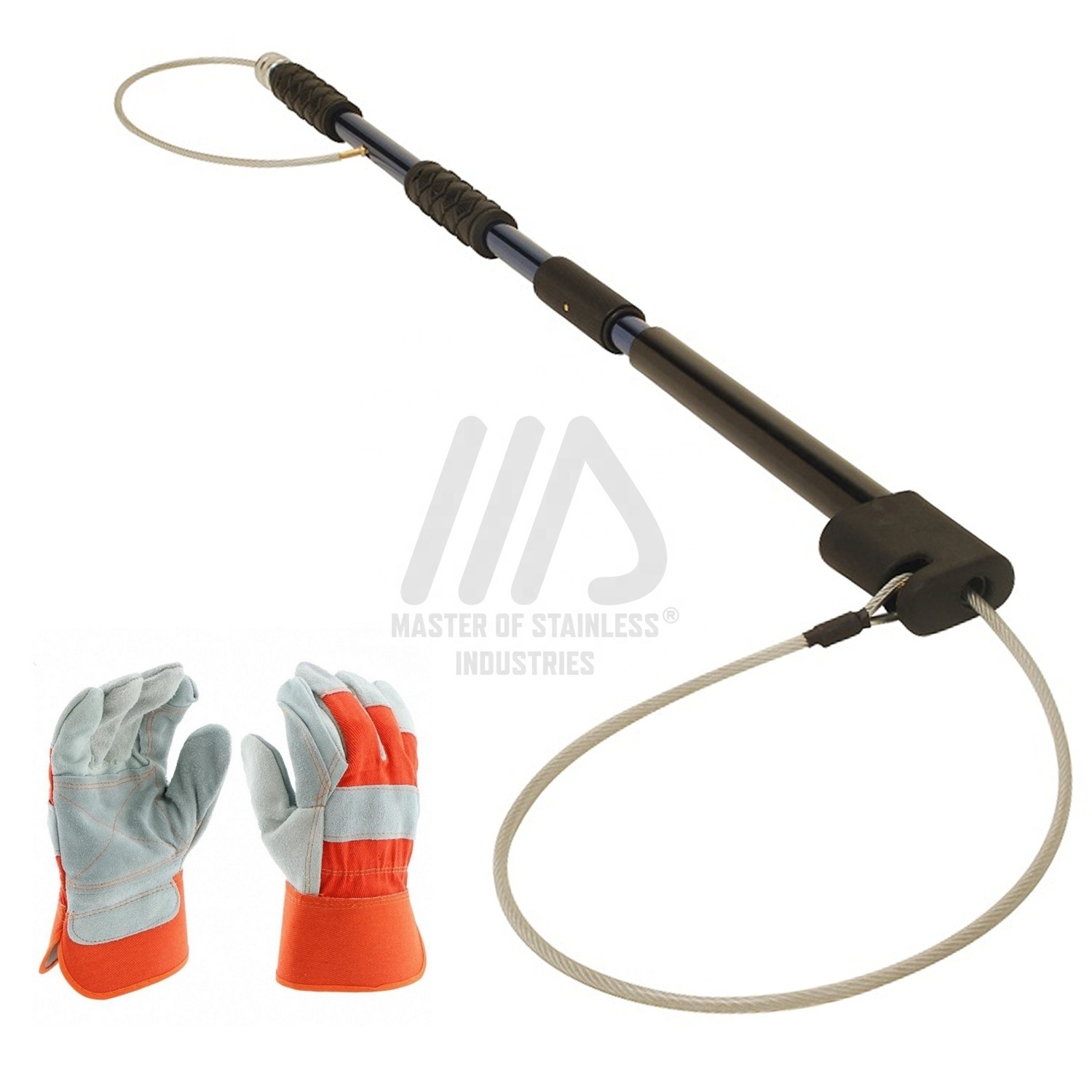 Professional Animal catcher Pole kit with Gloves Dual Release Catch Pole For Dog and other pets / Animal Catch pole Aluminium CE