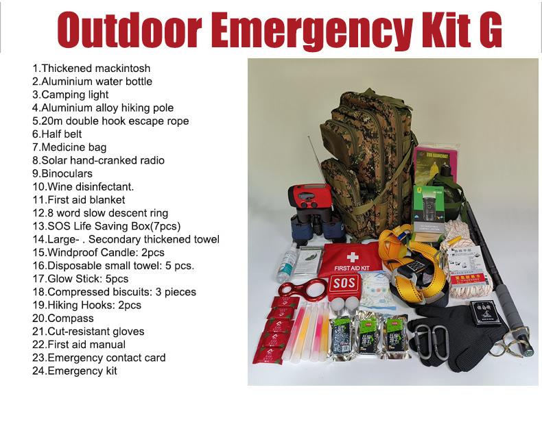 Factory Selling Disaster relief earthquake Camping Survival emergency tool survival kit