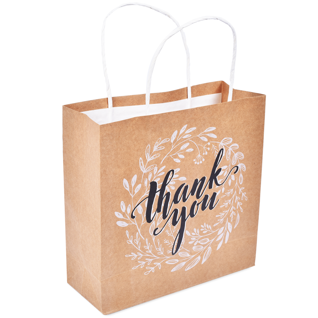 Custom Logo Perfume Cosmetics White Black Green Red Pink Gift Kraft Paper Bag High Quality Printing Sac Cra Brown Thank You Bag