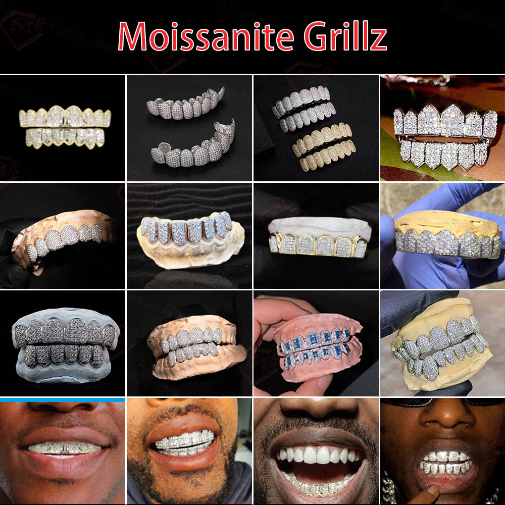 Master Rocks Hip Hop Grillz Teeth Rappers Men 10k Real Gold Custom Grillz