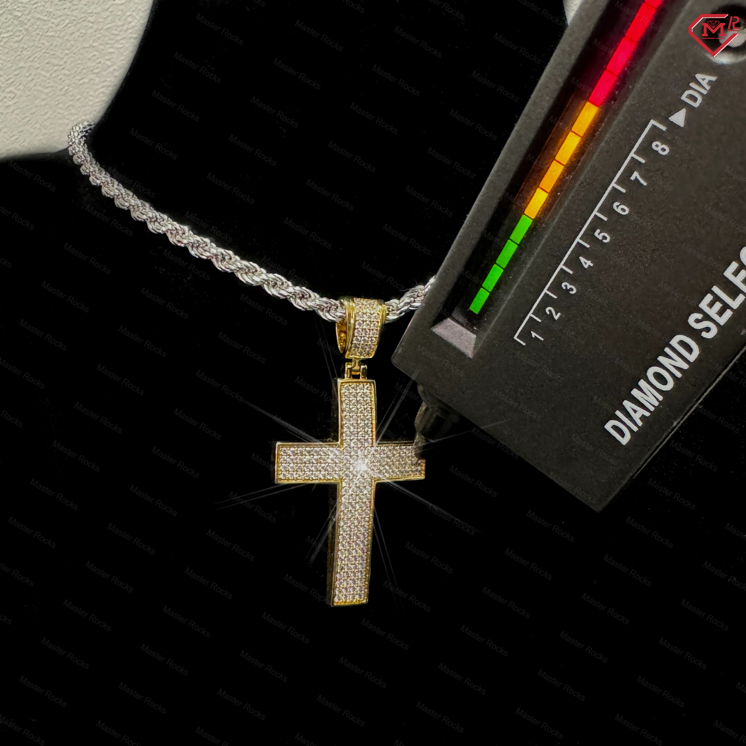 Hiphop Mossanite Pendant Luxury Iced Out Yellow Gold Plated 925 Sterling Silver Thick Vvs Moissanite Cross Pendant