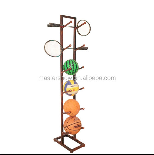 Free Design Metal Flooring Sports Store Soccer Ball Football And Basketball Display Stand