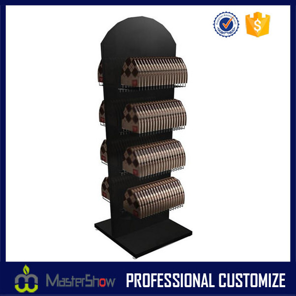 Floor standing metal hat display shelf floor display stand cap rack